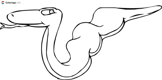 Coloriage Serpent avec un gros ventre - Serpent à imprimer