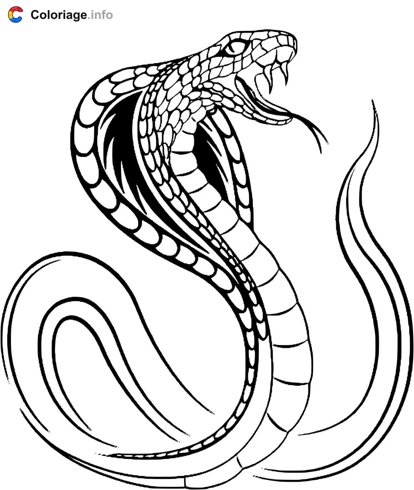 Cobra Snake coloring page to print