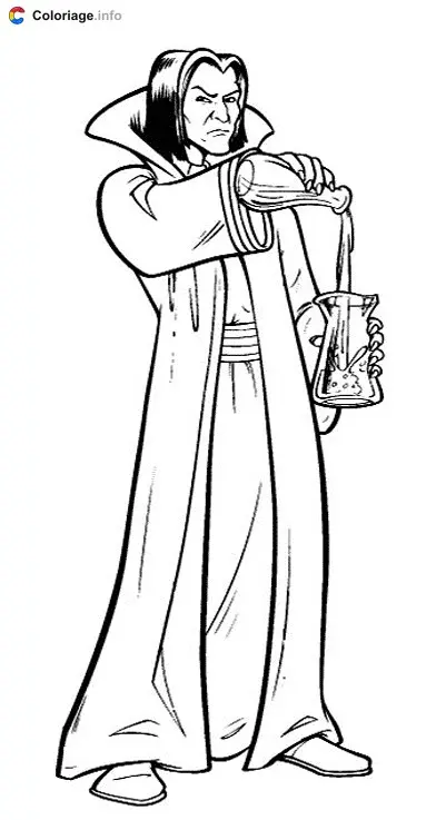 Coloriage Severus Rogue enseigne les potions - Harry potter à imprimer