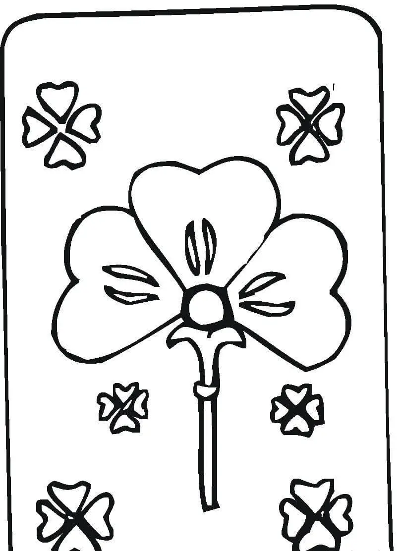 Coloriage Carte Trèfle de la Saint-Patrick - Saint Patrick à imprimer