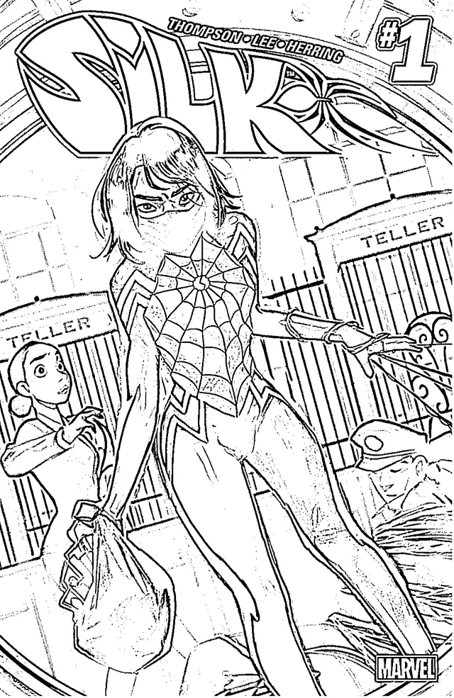 Coloriage Silk Marvel Comics - Spiderman à imprimer