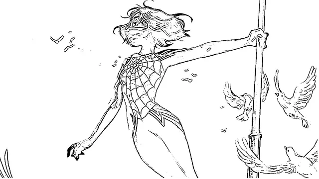 Coloriage Silk héroïne Marvel Spider-Man - Spiderman à imprimer