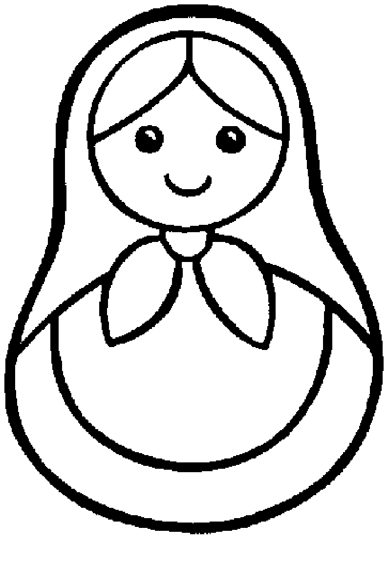 Coloriage Poupée Russe Matriochka Simple - Poupée russe matriochka à imprimer