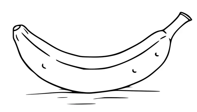 Coloriage Banane - Fruit simple - Banane à imprimer