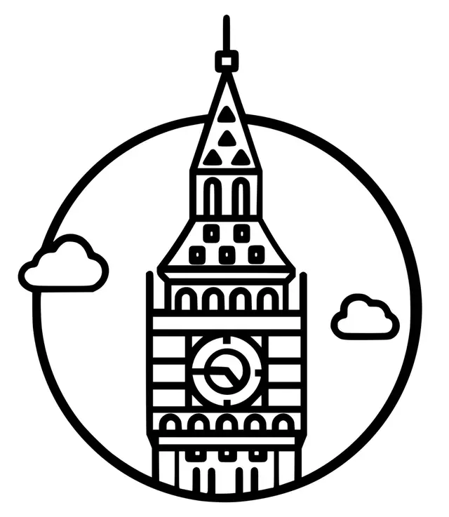 Big Ben - The Great Clock Tower coloring page to print