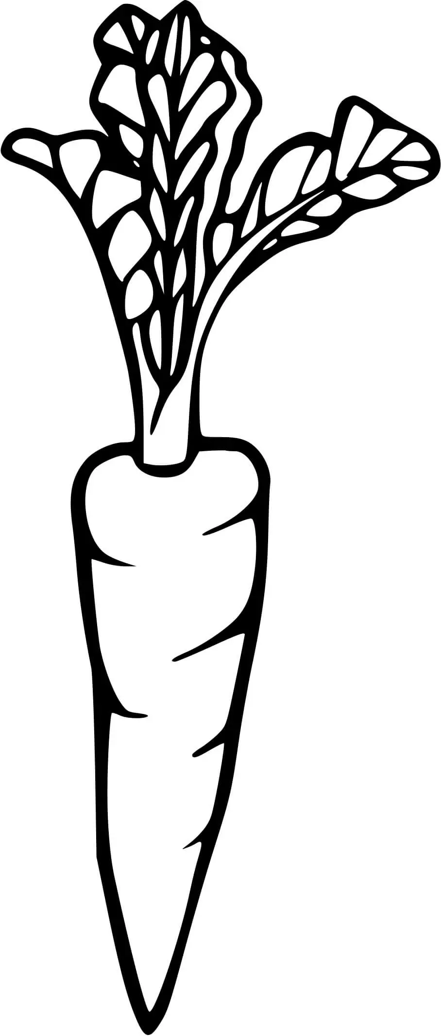Simple Carrot to Trace and Color coloring page to print
