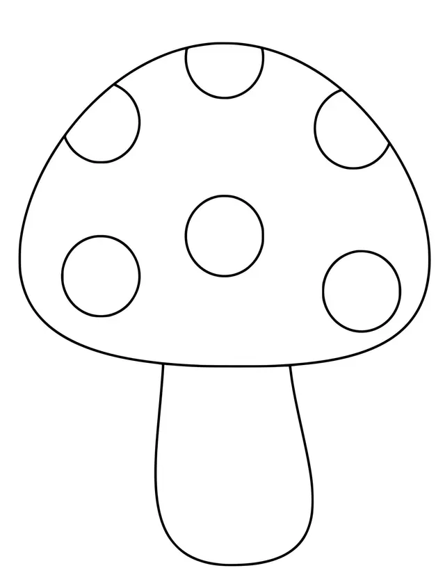 Coloriage Simple Champignon - Champignon à imprimer