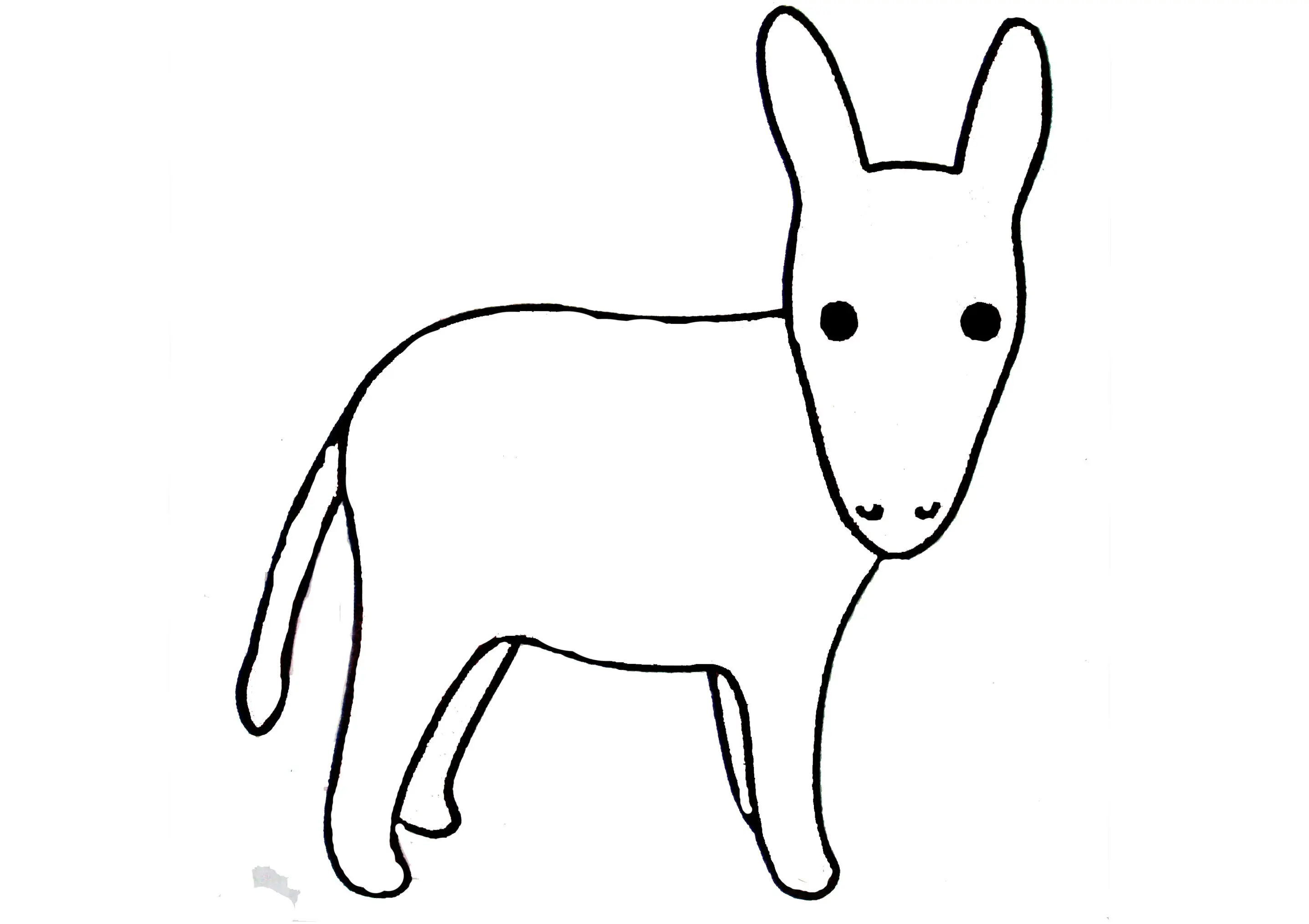 Coloriage Âne basique et mignon - Âne à imprimer