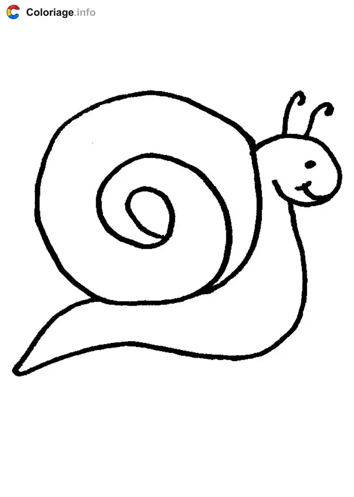 Easy Snail coloring page to print
