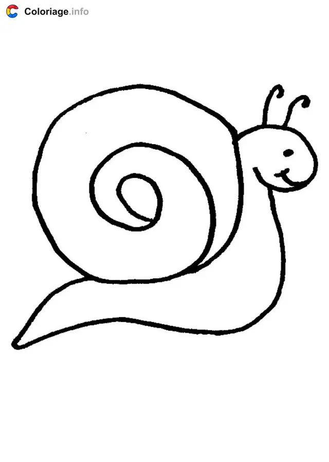 Coloriage Simple escargot - Escargot à imprimer