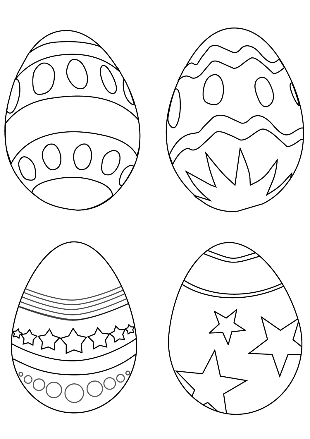 Coloriage Simple Œuf De Paquess - Pâques à imprimer