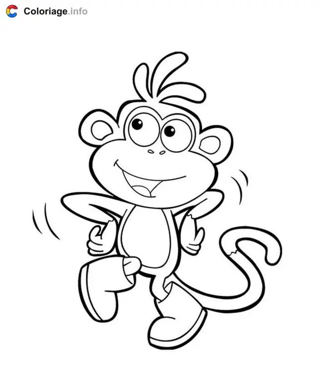 Coloriage Singe de Dora l'exploratrice - Singe à imprimer