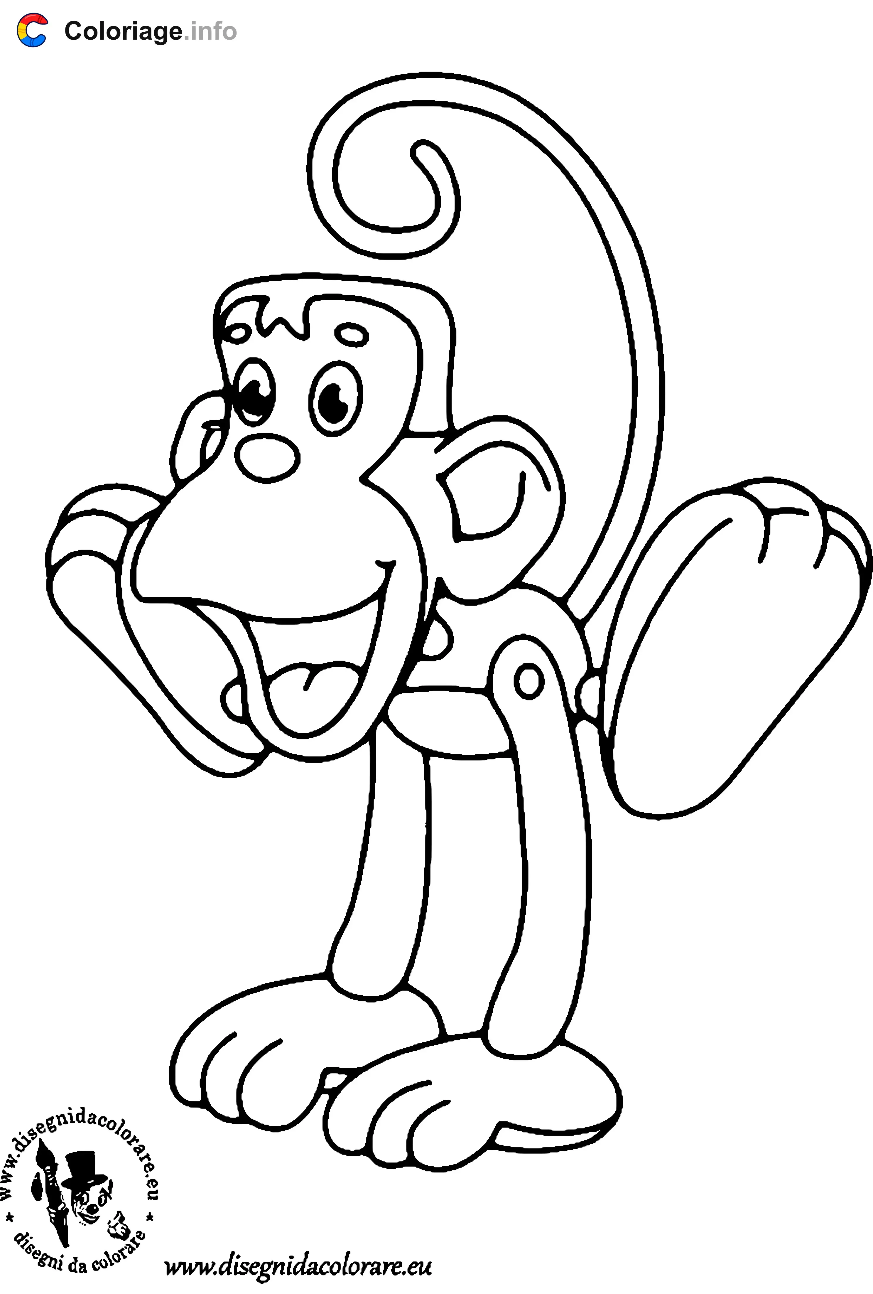 Funny Monkey coloring page to print