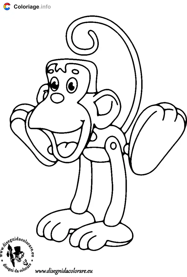 Coloriage Singe rigolo - Singe à imprimer