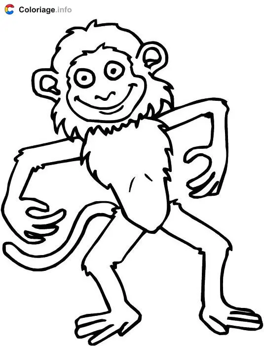 Funny Monkey coloring page to print