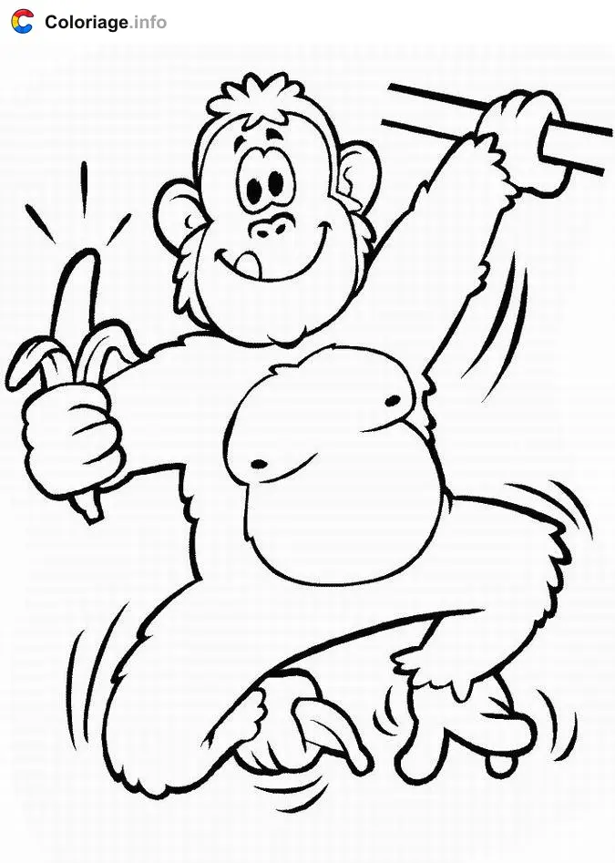 Monkey in the Tree coloring page to print