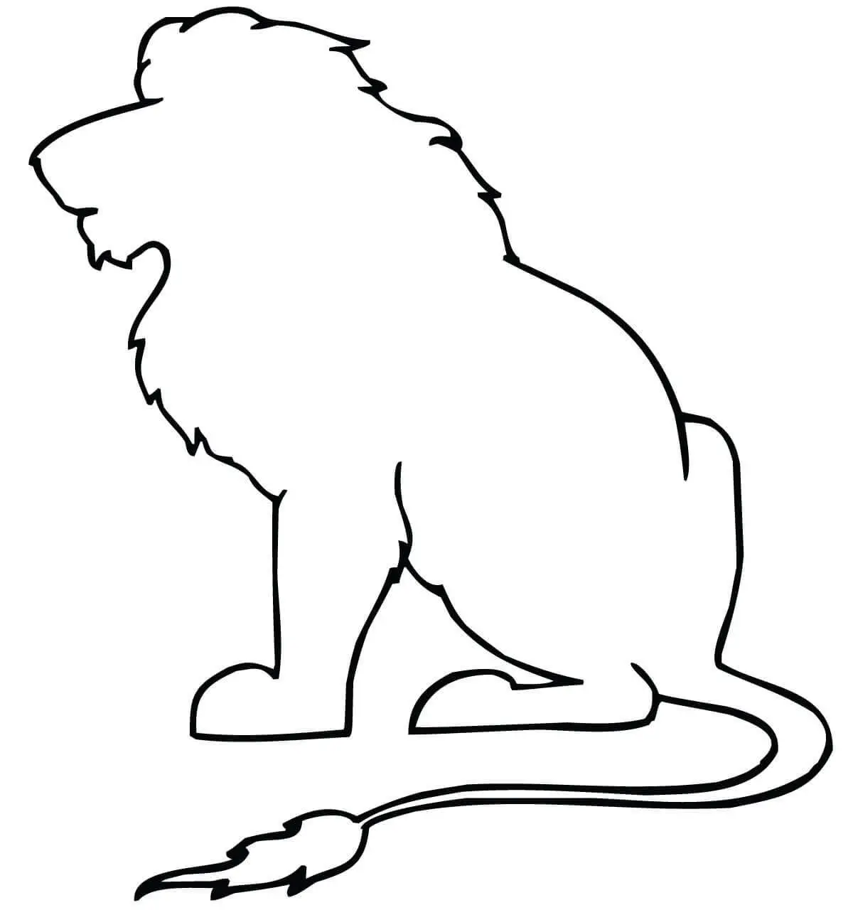 Sitting Lion Silhouette coloring page to print
