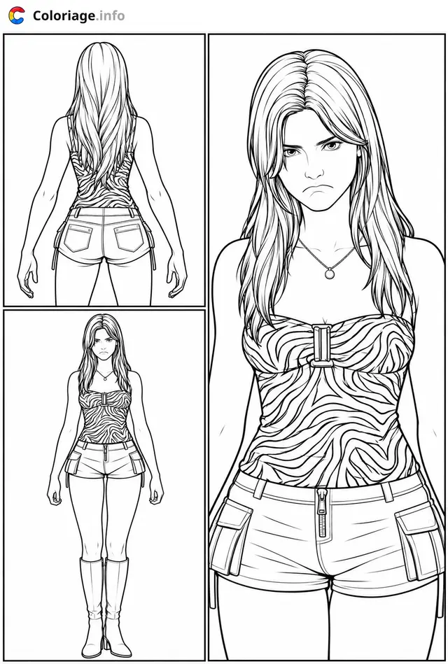 Coloriage Skin Fortnite de Nikki dans Obsession - Fortnite à imprimer