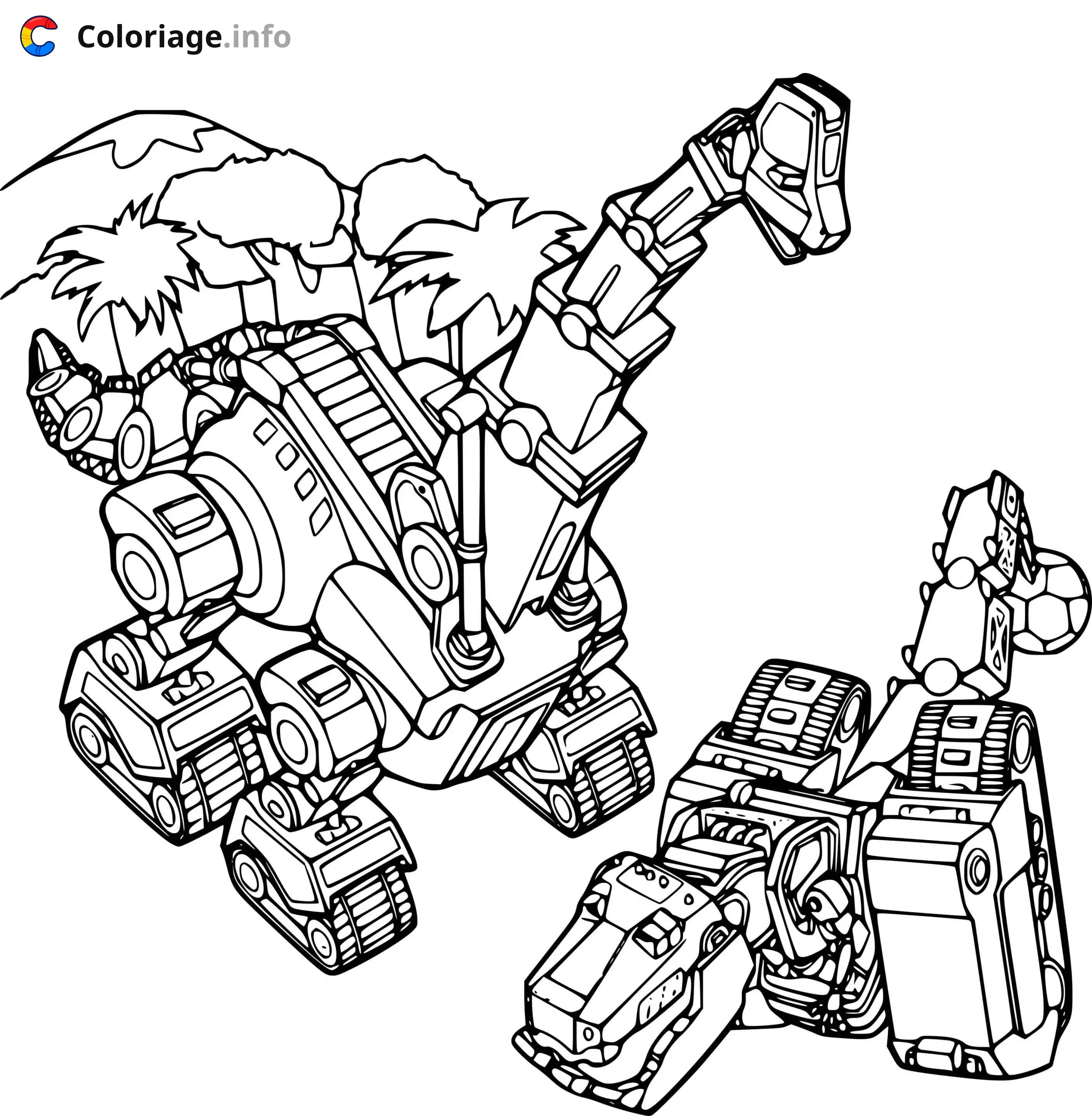 Coloriage Skya and Ty Rux Dinotrux Supercharged - Dinotrux à imprimer