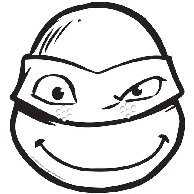 Coloriage Smiley Tortue Ninja - Smiley à imprimer
