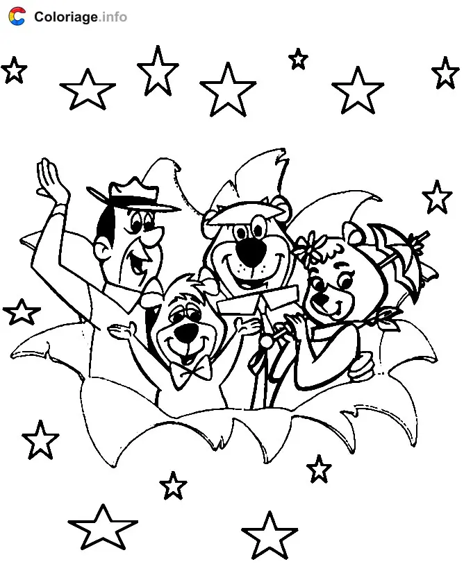 Coloriage Smith Boubou Yogi et Cindy - Yogi l'ours à imprimer