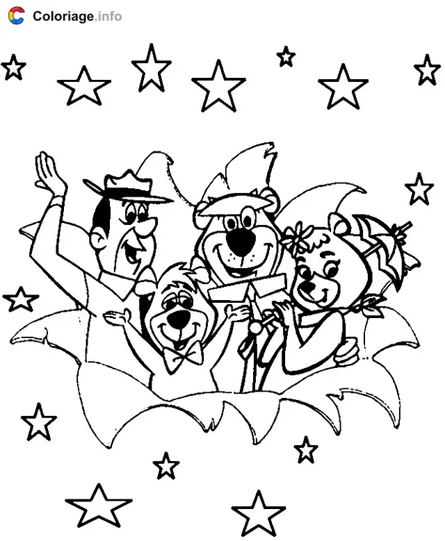 Coloriage Smith Boubou Yogi et Cindy - Yogi l'ours à imprimer