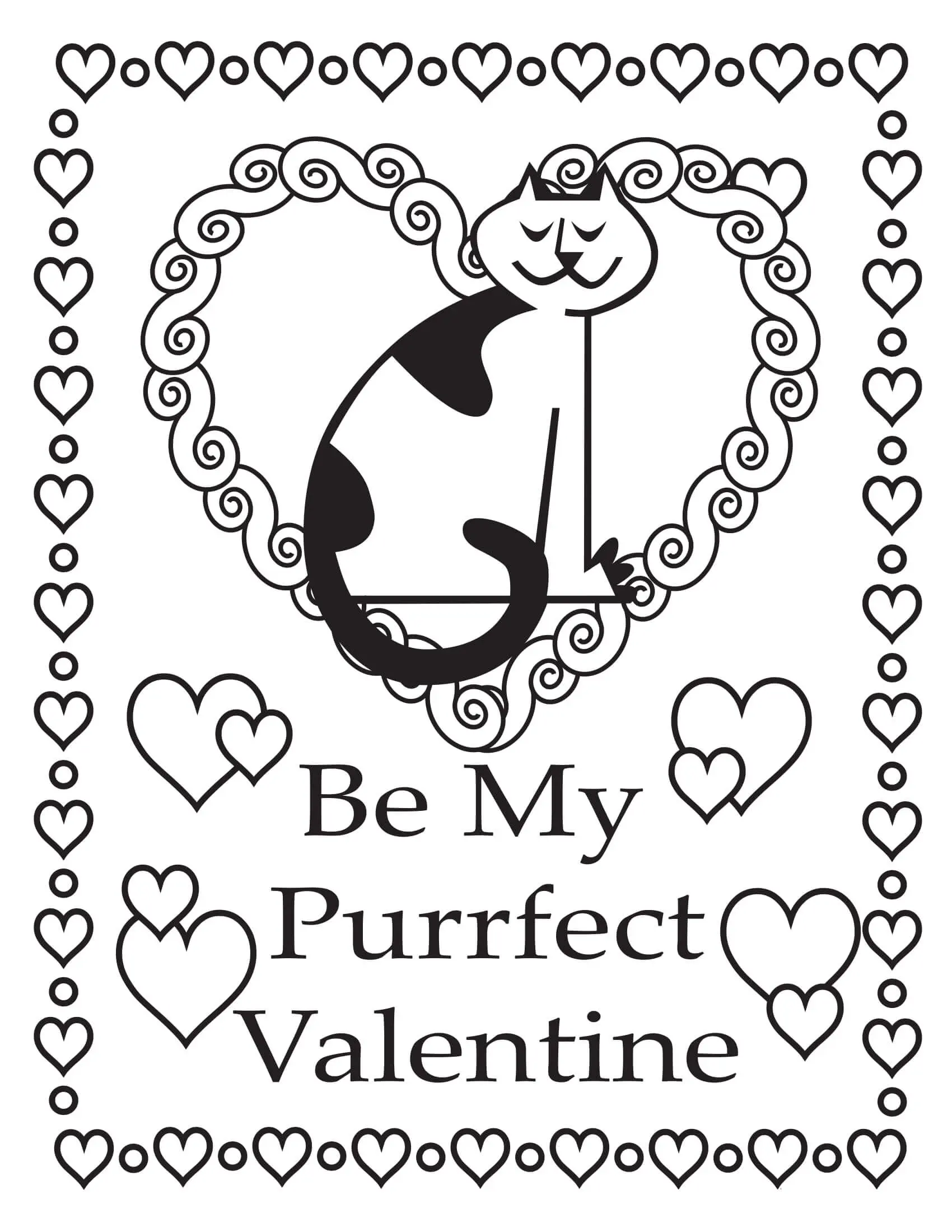 Coloriage Sois Mon Saint Valentin - Saint-Valentin à imprimer