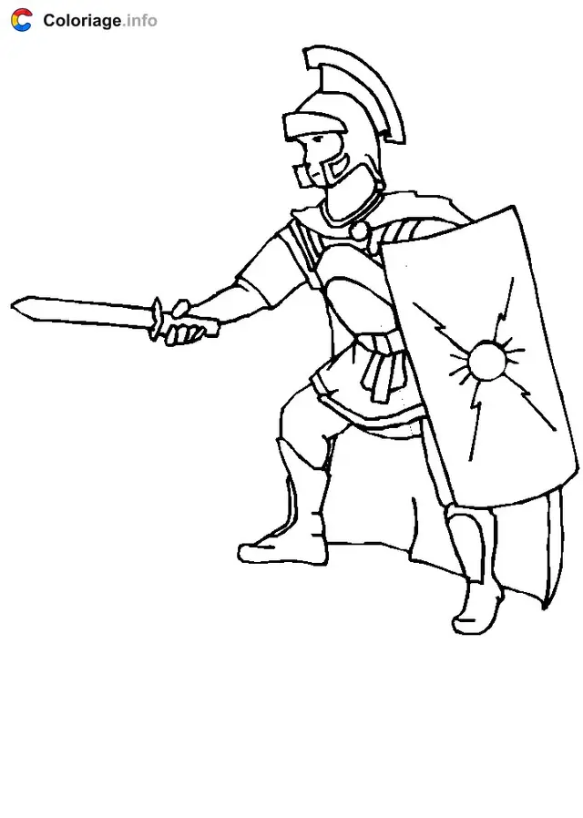 Coloriage Soldat romain centurion - Rome à imprimer