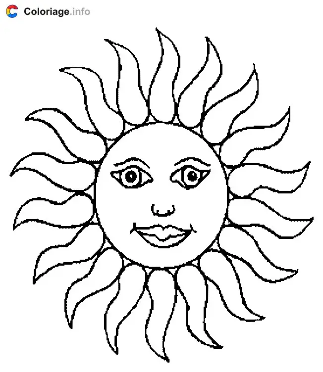 Sunny Day Sun coloring page to print