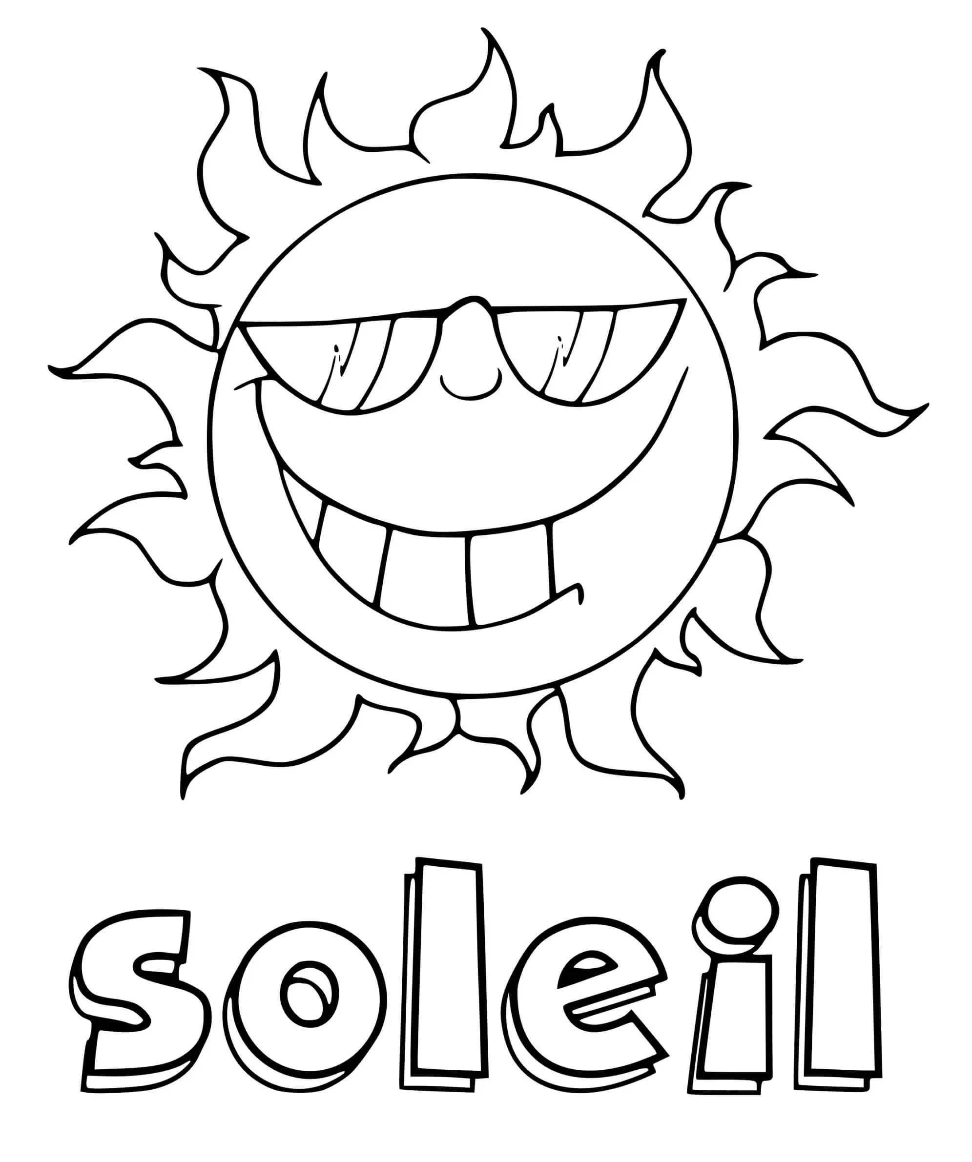 Coloriage Soleil Avec Le Texte - Soleil à imprimer
