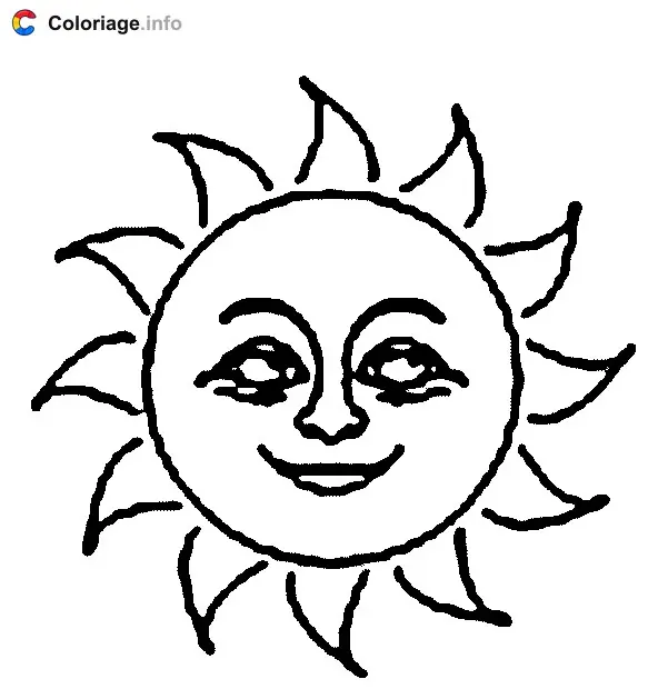 Summer Sun coloring page to print