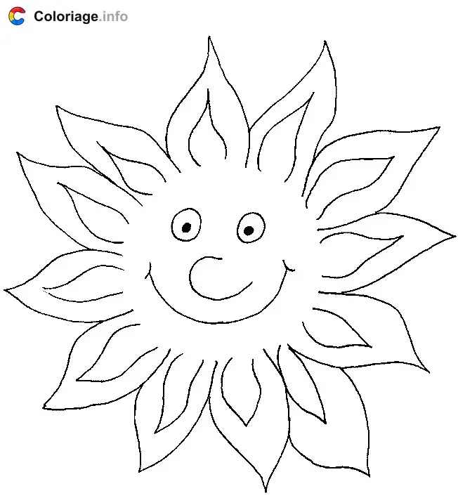 Sunflower Sun coloring page to print