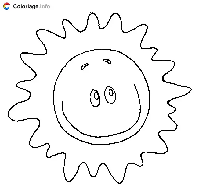 Happy Sun coloring page to print