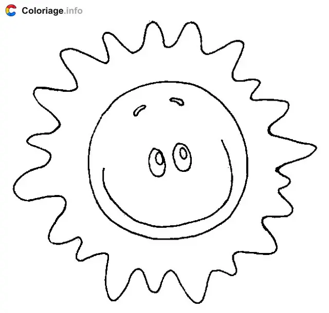 Coloriage Soleil heureux - Soleil à imprimer
