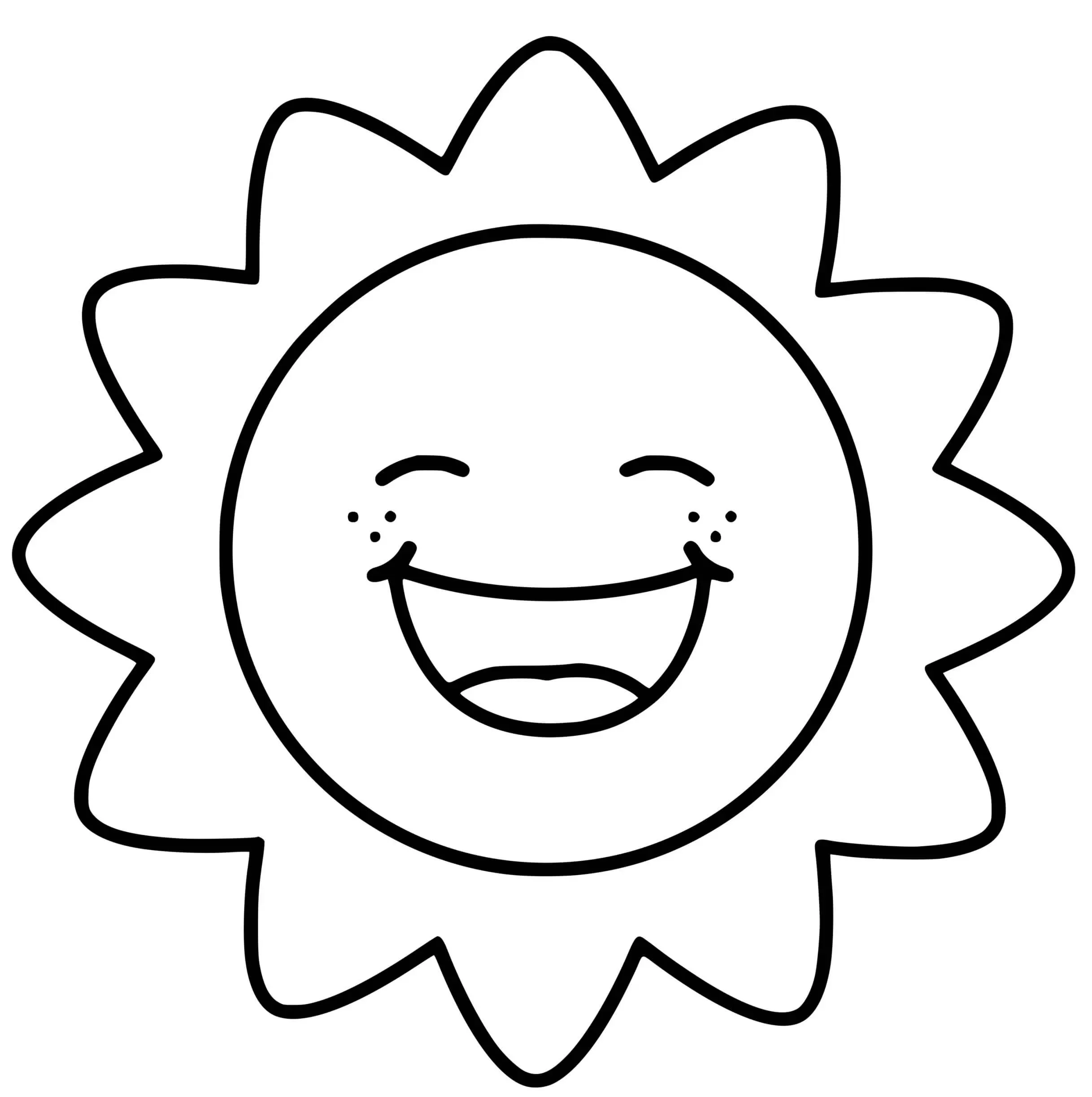 Coloriage Soleil Kawaii Sourire Sun - Soleil à imprimer