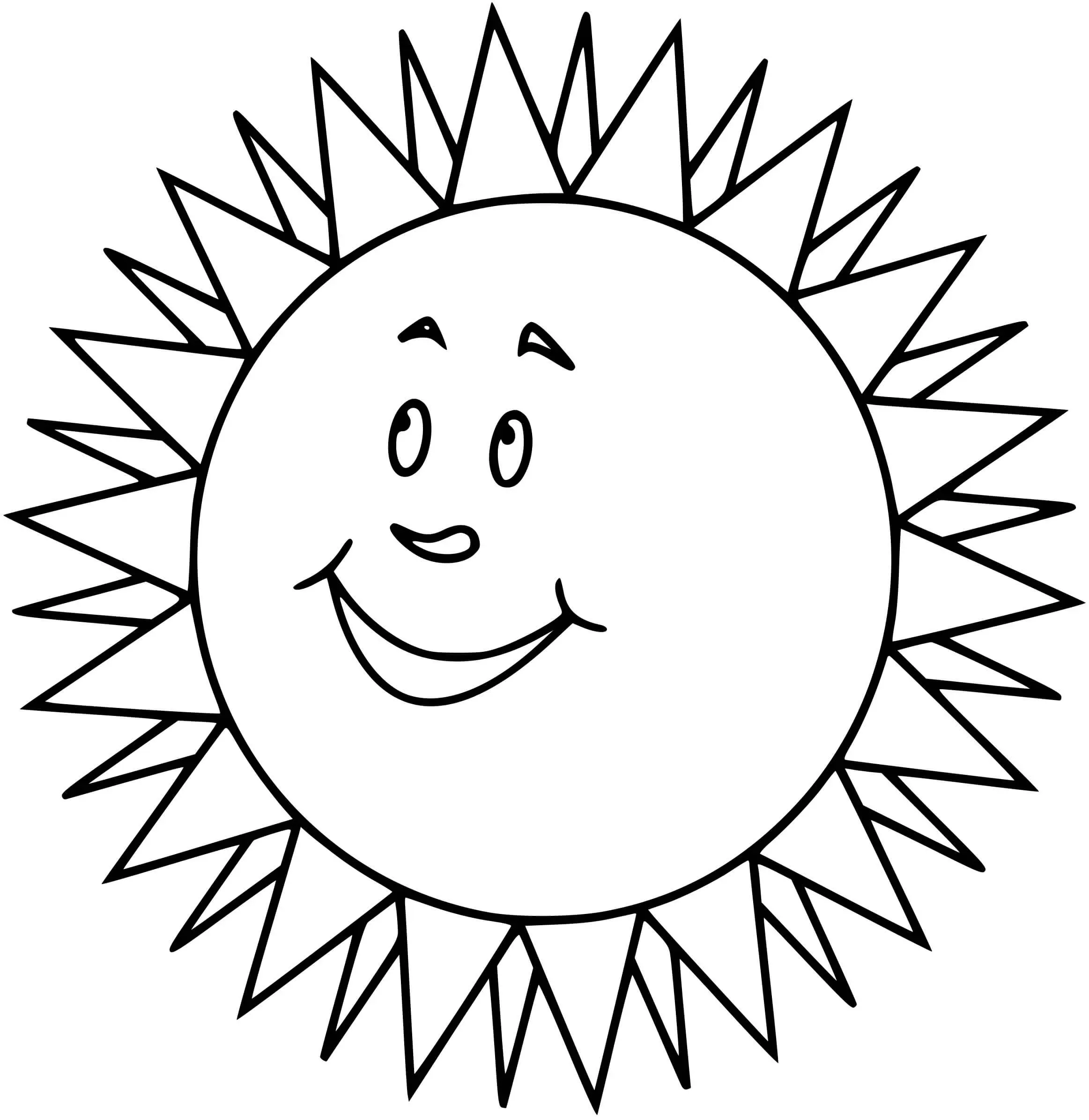 Coloriage Soleil Sourire Avec Beaucoup De Rayonnement - Soleil à imprimer