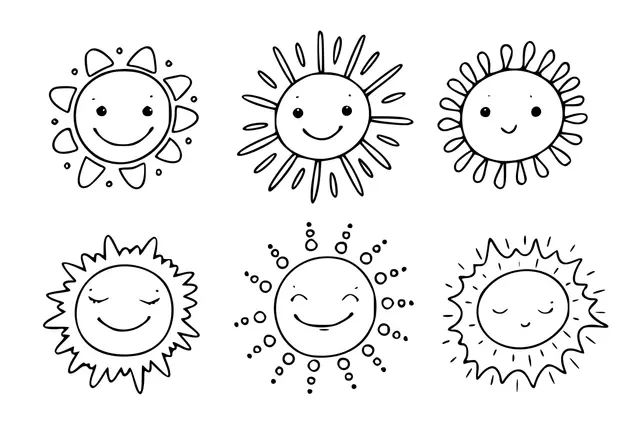 Coloriage Soleil Sous Toutes Ses Formes - Soleil à imprimer
