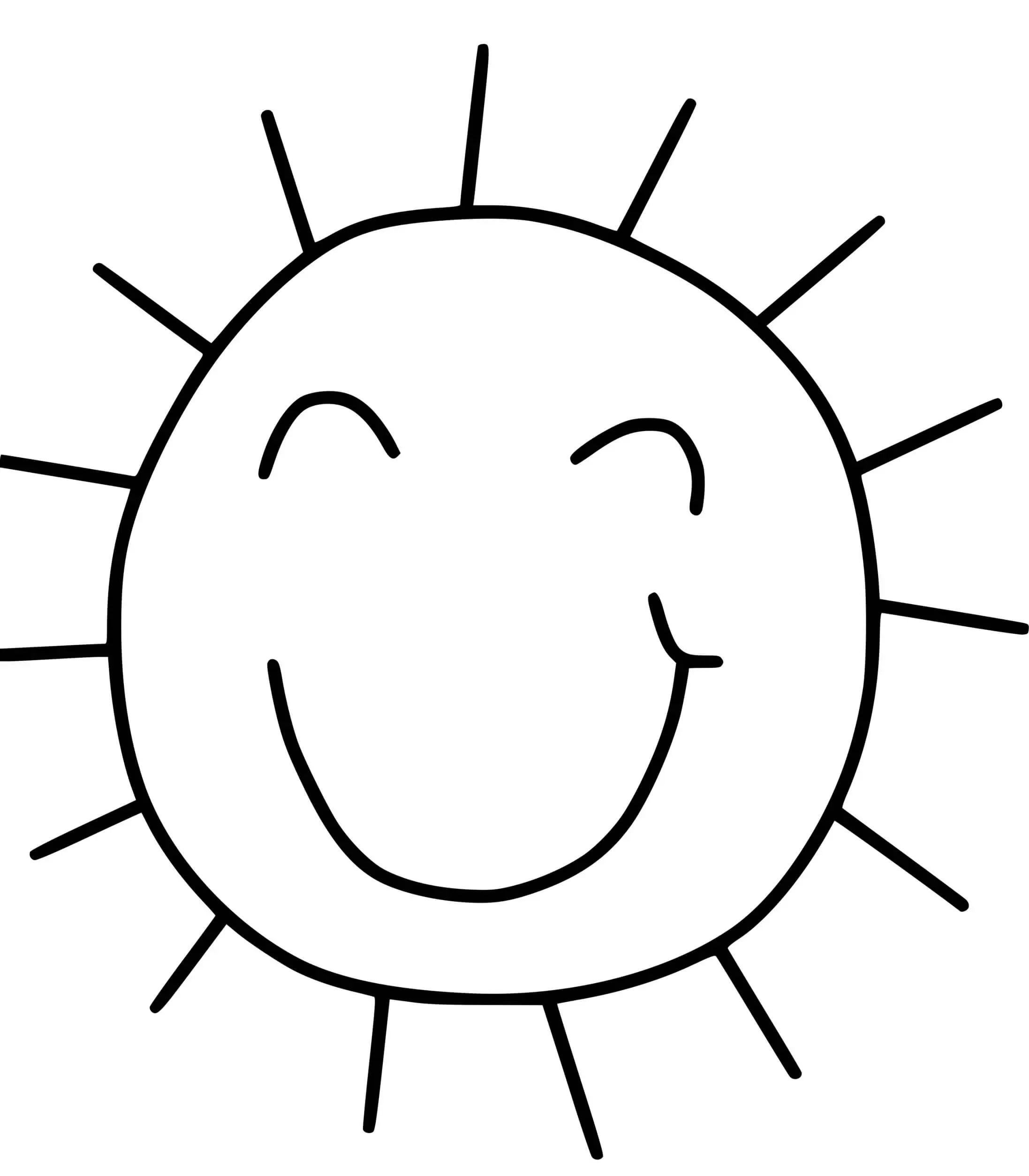 Coloriage Soleil Style Amateur Simple Facile - Soleil à imprimer