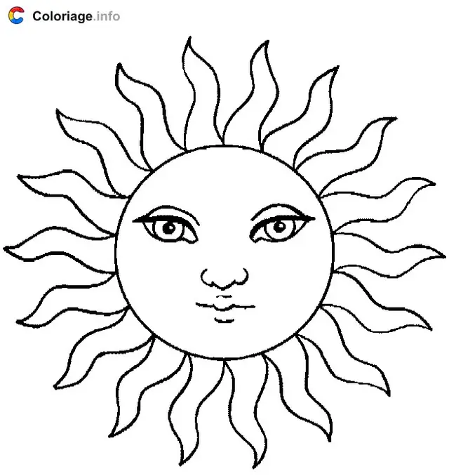 Coloriage Soleil - Soleil à imprimer