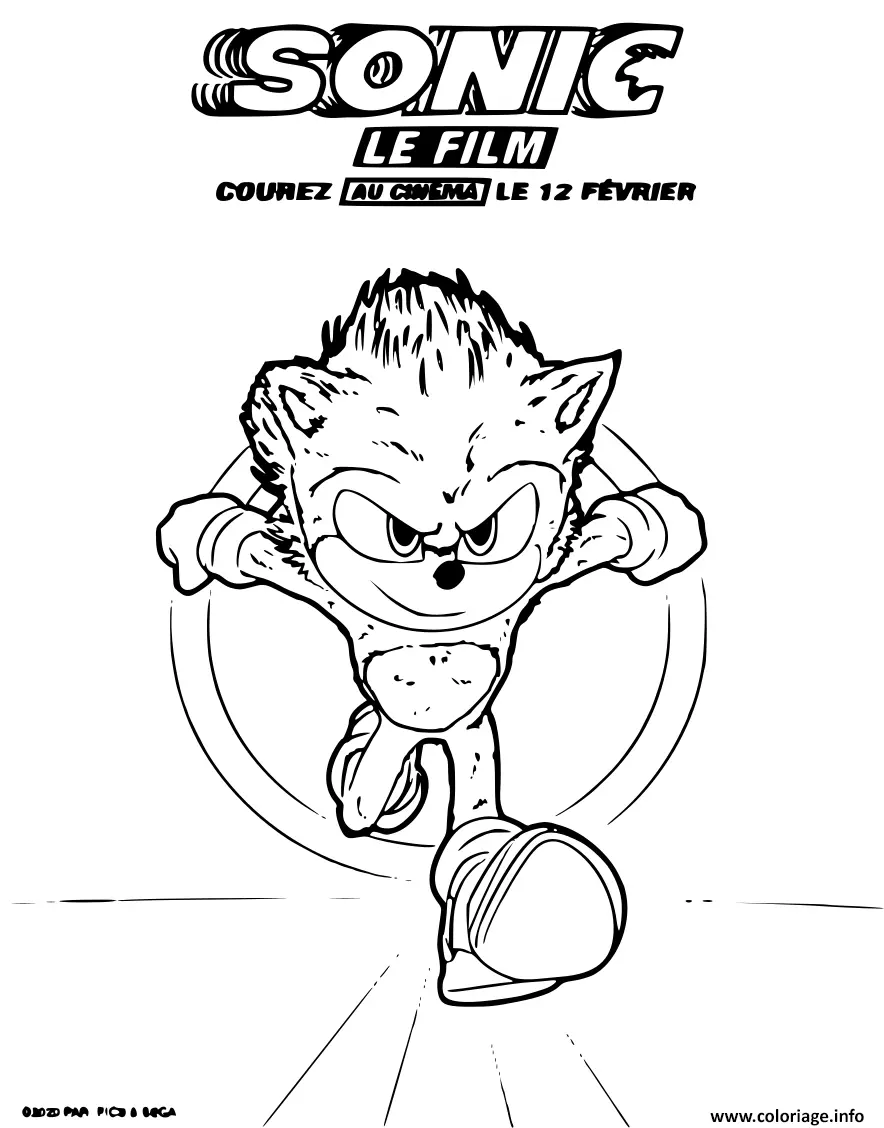 Coloriage Sonic A Small Blue Fast Hedgehog - Sonic à imprimer