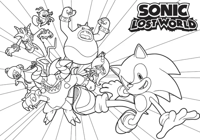 Coloriage Sonic Et Ses Amis Sonic Boom - Sonic à imprimer