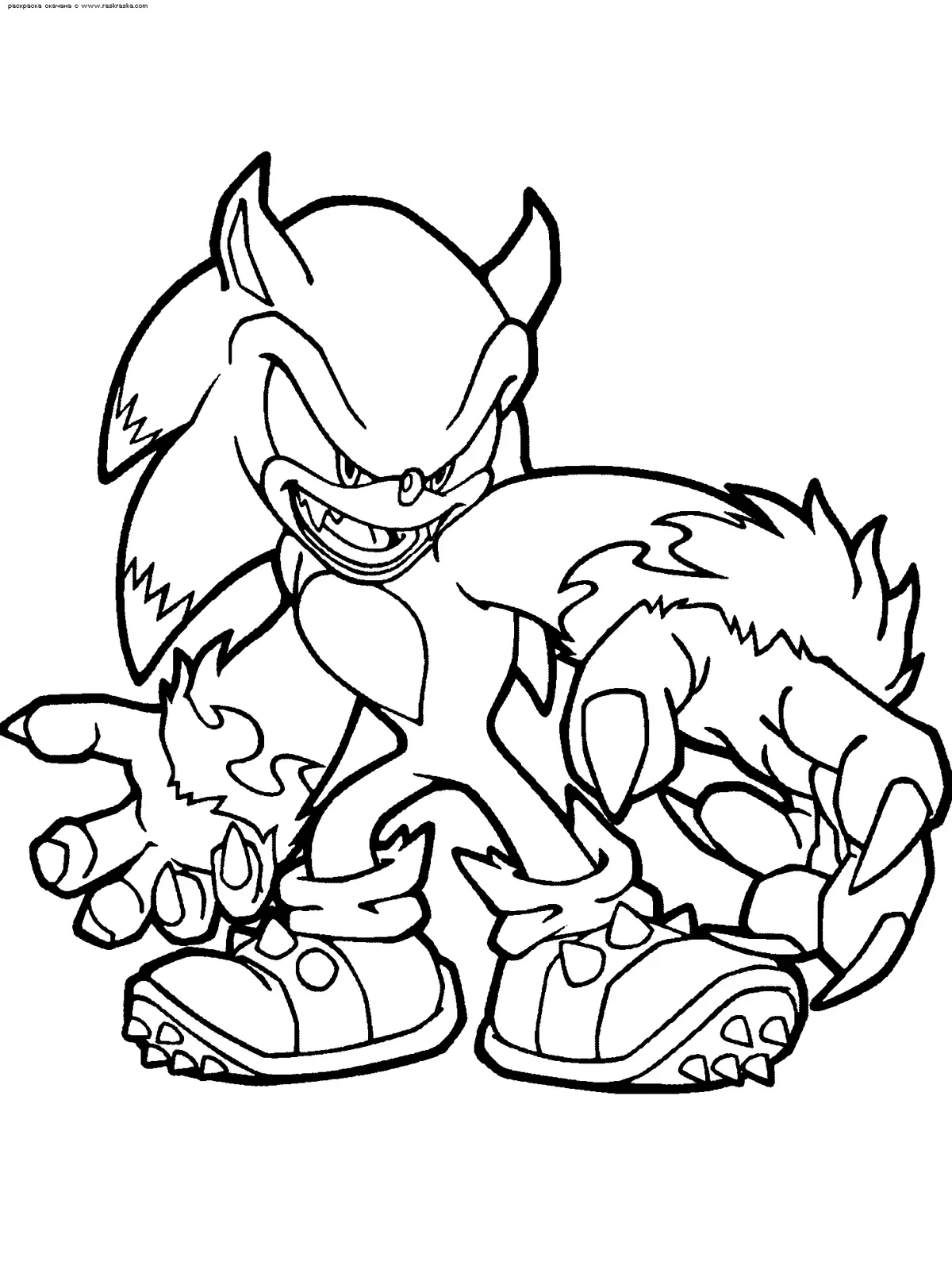 Disegno di Sonic il Mostro Spaventoso da stampare