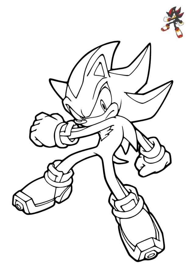 Coloriage Shadow le Hérisson - Sonic - Sonic à imprimer