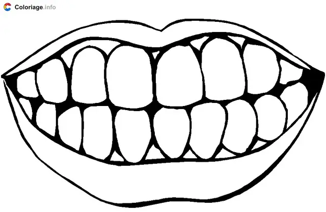 Coloriage Sourire et dents - Dents à imprimer