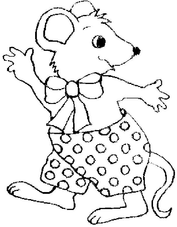Coloriage Souris Avec Un Noeud Papillon - Souris à imprimer