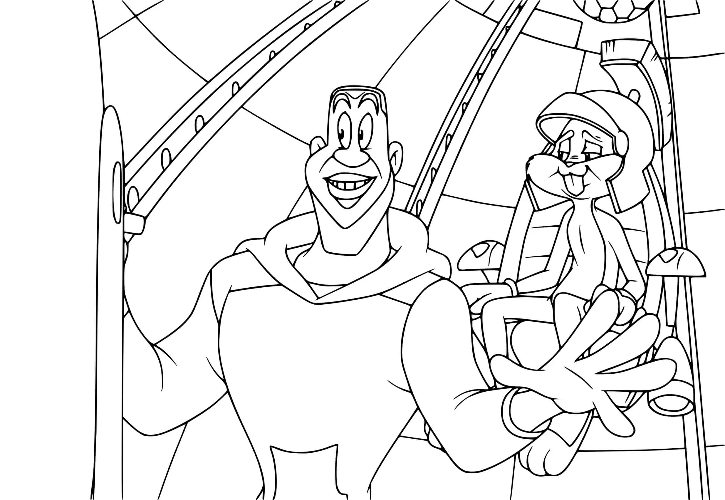 Coloriage Space Jam Nouvelle Ere Avec Lebron James Et Bugs - Space jam à imprimer