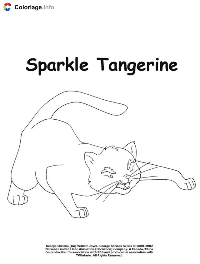 Desenho de Tangerina Brilhante para colorir