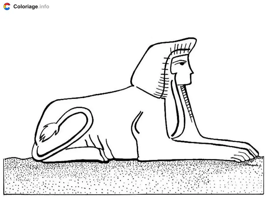 Sphinx in Profile coloring page to print