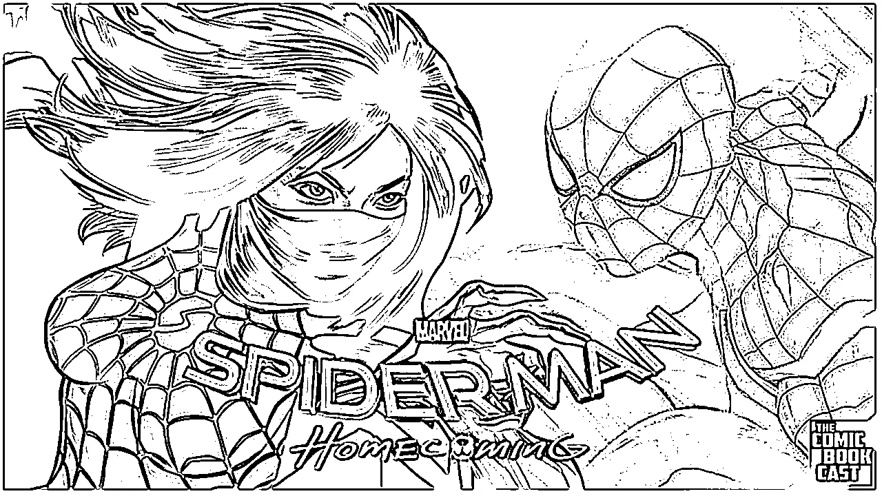 Coloriage Spider Man Home Coming Silk - Spiderman à imprimer
