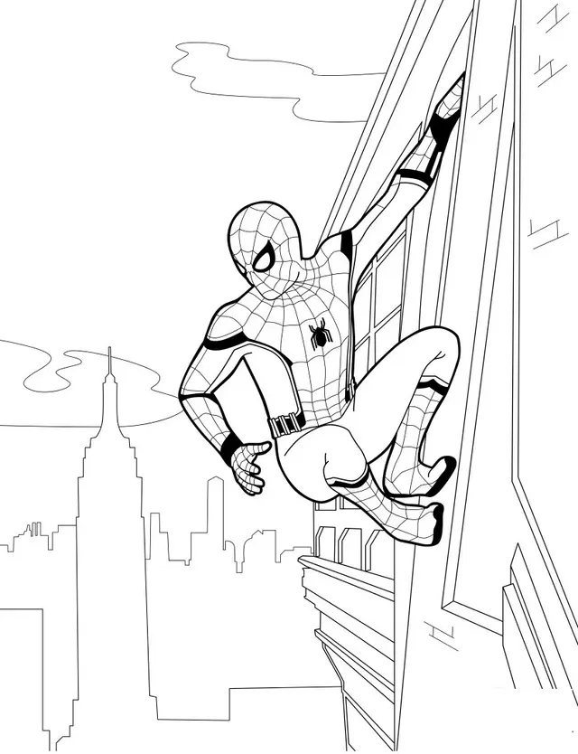 Coloriage Spider Man Homecoming - Spiderman à imprimer